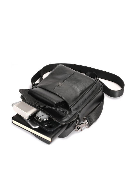 Piele Geantă pentru bărbați De umăr / tip crossbody Neagră