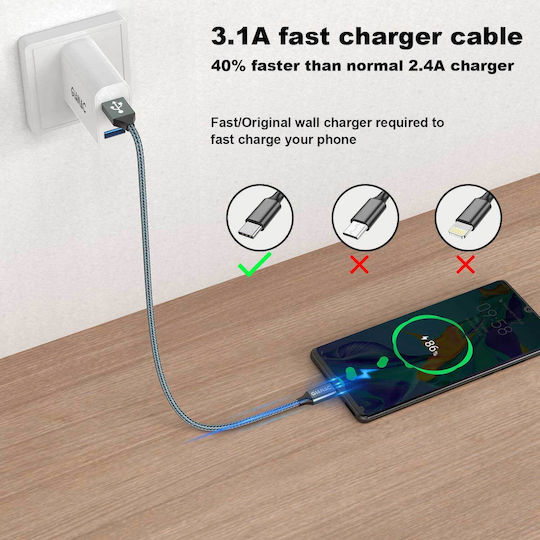 Huawei USB 2.0 Cable USB-C Male - USB-A 60W Green 2m 1000-41870058 2 Pieces