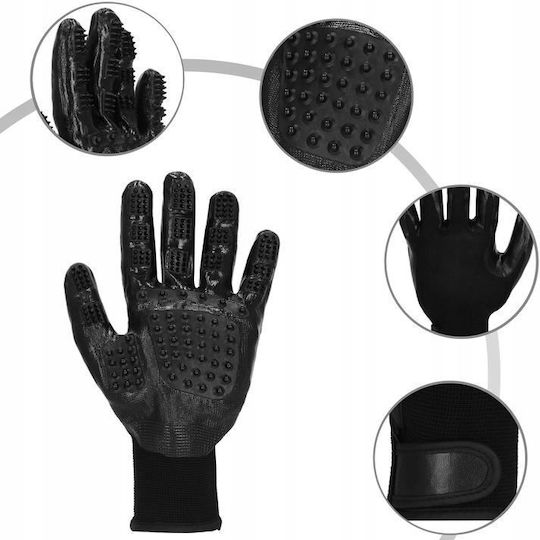 Springos Glove Dogs for Coat Grooming Black
