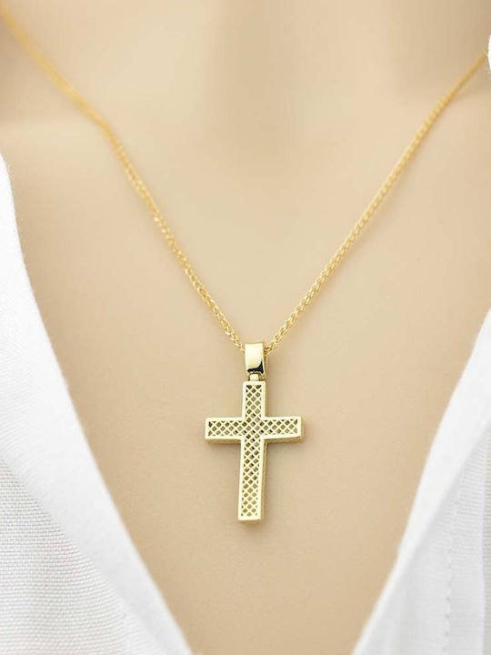 Goldjewels Women's Gold Cross 14K Double Sided