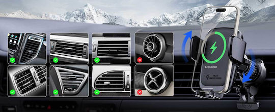 Samsung Suport Auto pentru Telefon cu carcasă și Încărcare Wireless Neagră