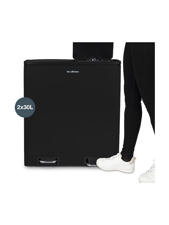 Les Collectors Waste Bin Waste made of Stainless Steel with Pedal Black 30lt 1pcs
