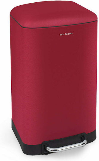 Les Collectors Les Collectors Waste Bin made of Inox Steel with Pedal Red 30lt