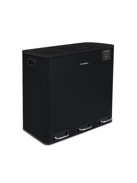 Les Collectors Coș de Gunoi din Oțel Inoxidabil cu Pedală Negru 18lt 1buc