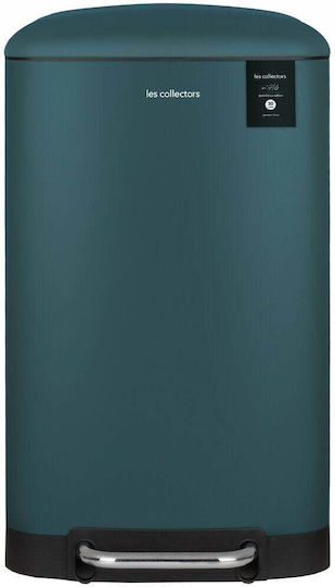 Les Collectors Waste Bin from Inox Steel with Pedal Petrol Blue 30L