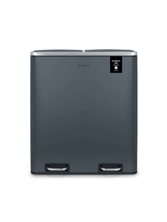 Les Collectors Abfalleimer Abfall aus Edelstahl mit Pedal Gray 58.5x65x36cm 1Stück