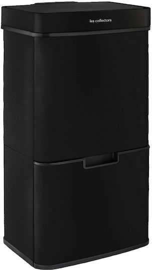 Les Collectors Les Collectors Mülleimer aus Inox mit Sensor Schwarz 72lt