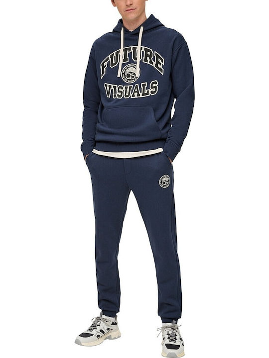 Sweatshirt with Hood Navy Blue