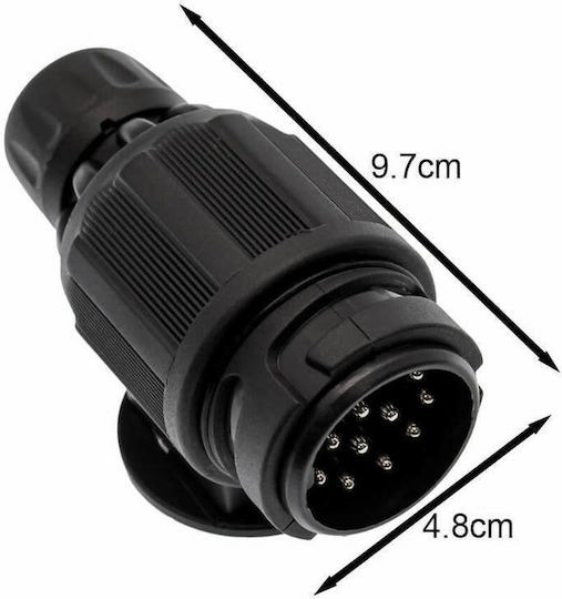 Towbar Socket Trailer Plug 13 Pin Male 12v W16299-6 X-wheat