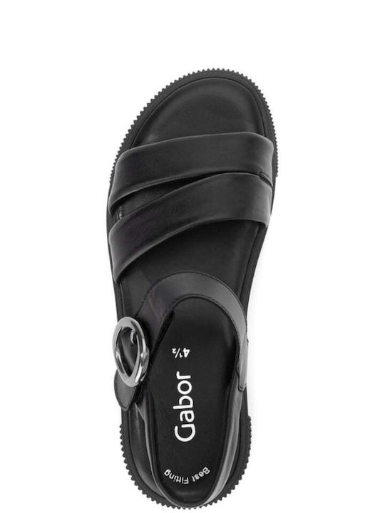 Anatomic Women's Leather Ankle Strap Platforms Black