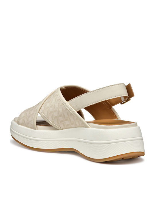 D Spherica Damenplattformen Beige