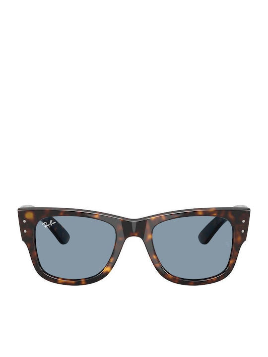 Ray Ban Mega Wayfarer Unisex Ochelari de soare cu Maro Tortoise Cadru și Albastru Lentilă RB0840S 902/56
