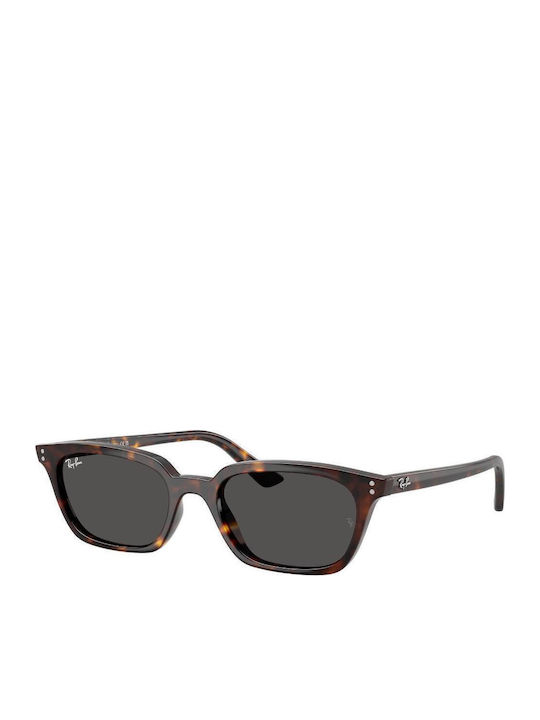 Ray Ban Women's Sunglasses with Brown Tartaruga Horn-Rimmed Frame and Black Lens RB4456 135987