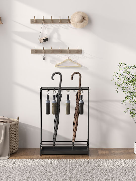 HomCom Ομπρελοθήκη Μεταλλική Μαύρη 50x24x68cm