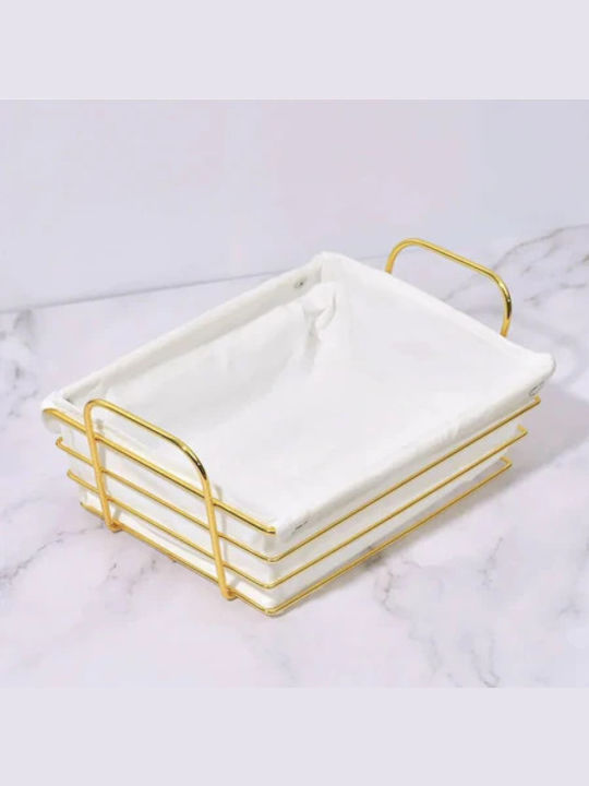 Coș de pâine Metalic Auriu 26x19x8cm