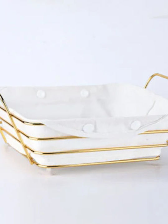 Coș de pâine Metalic Auriu 26x19x8cm