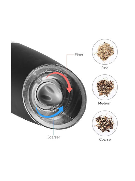 Set Electric Râșnițe Condimente Inox în Culoare Negru 20cm 1buc