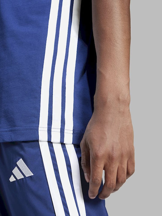 Essentials 3-stripes Αθλητικό T-shirt Μπλε