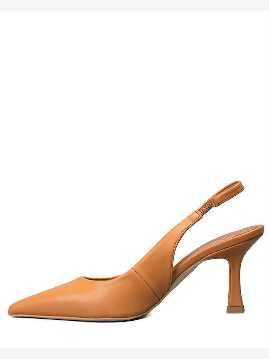 Tabac Brown Heels with Strap