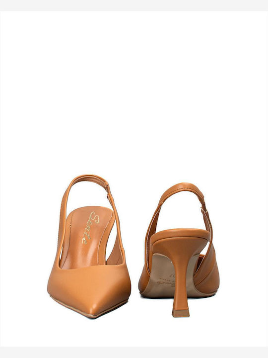 Tabac Brown Heels with Strap