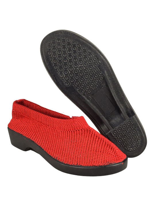 Plumex Anatomic Women's Canvas Slip-Ons Red