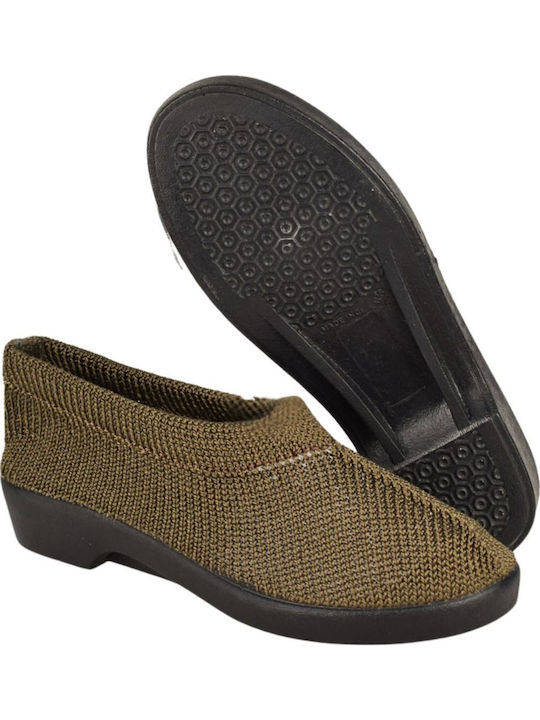 Ανατομικά Γυναικεία Slip-On Πάνινα Χακί