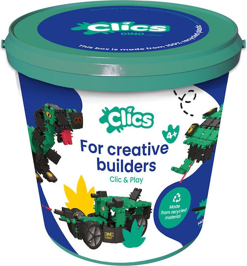 Clics Toys Blocks Dino Bucket for 4+ Years 141pcs CB-189