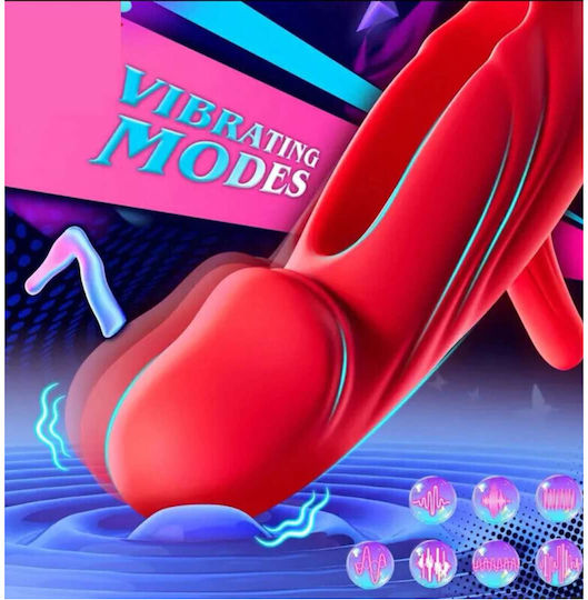 Ophelia's Dream Red Lips & Tongue Licking Κλειτοριδικός Δονητής 17.6cm Κόκκινος