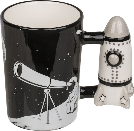 Astronaut Mug 300ml White Black Dolomite 14x12cm