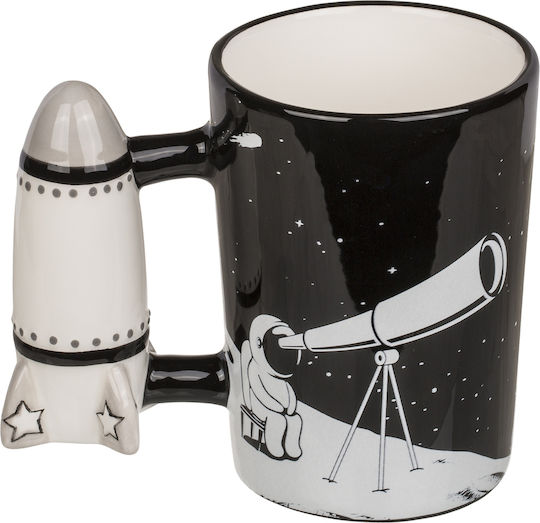 Astronaut Mug 300ml White Black Dolomite 14x12cm