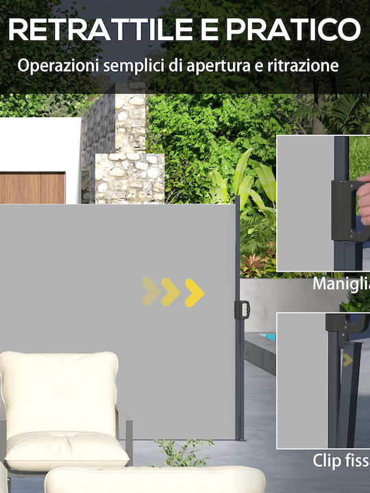 Outsunny Seitenmarkise Terrasse Gray 4x1.6m