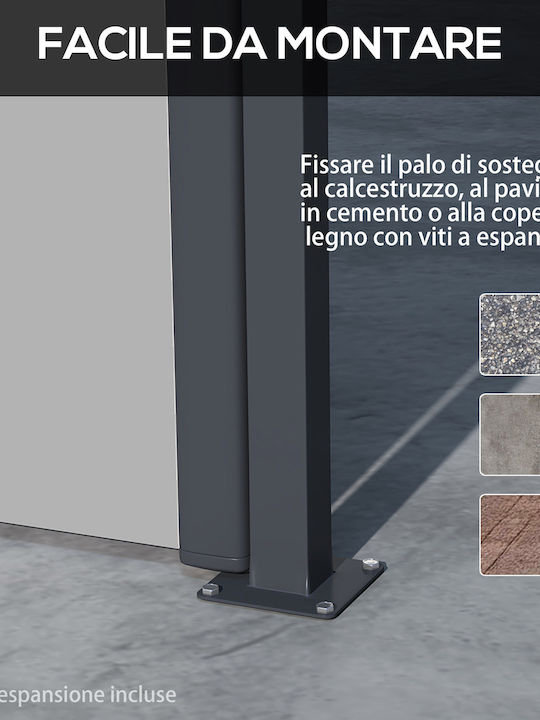 Outsunny Seitenmarkise Terrasse Gray 4x1.6m