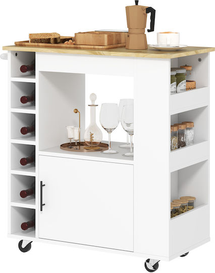 Floor Kitchen Cabinet with White Countertop 83x40x83 cm