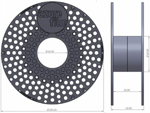 Azurefilm Pla Black Glitter 1.75mm 1kg