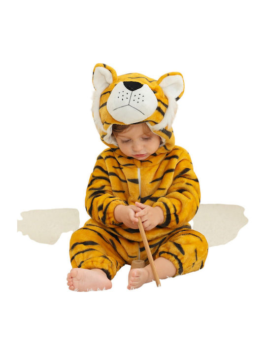 Queen Mother Kids Onesie Winter Velvet Orange Orange Tiger