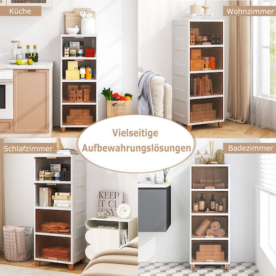 Costway Cutie De Depozitare Din Plastic Cu Capac 150lt 4 Bucăți