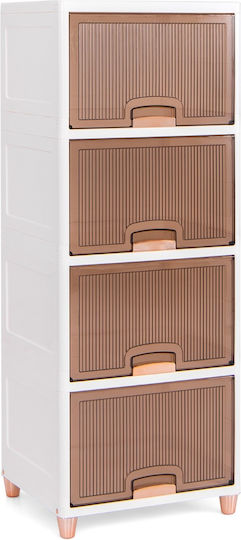 Costway Plastic Cutie de Depozitare cu Capac Maro 150lt 4buc