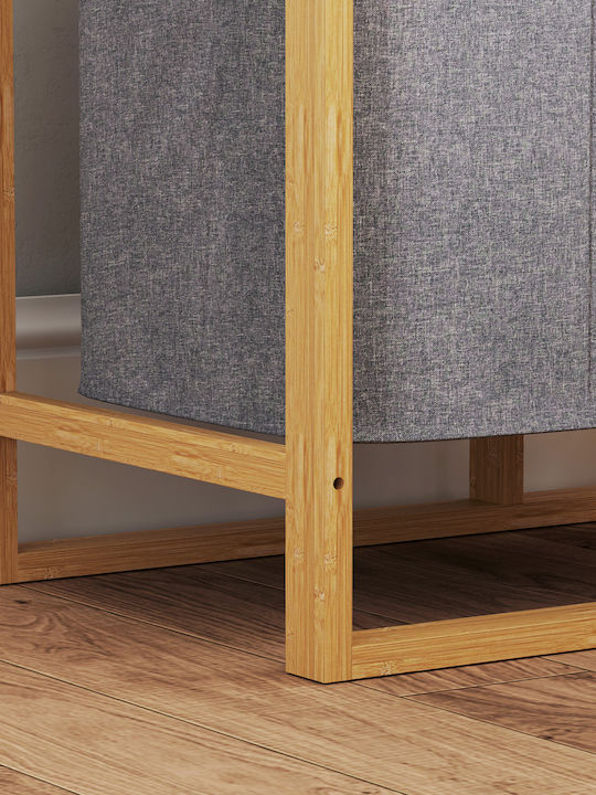 HomCom Coș De Rufe Din Bambus 50x32x70cm Gri