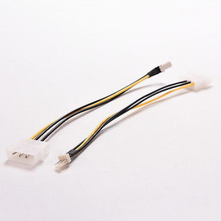 Power Supply Cable Adapter 4 Pin Molex Ide to 3 Pin CPU Motherboard Fan 20cm OEM