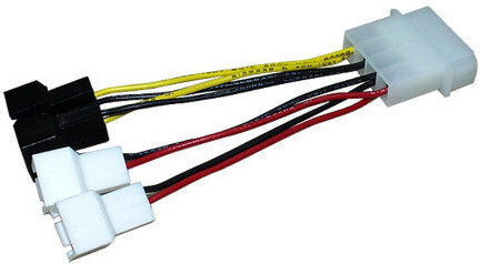 Adapter Power Cable 4 Pin Ide Molex 3 Pin 12v 5v Fan 10cm Oem