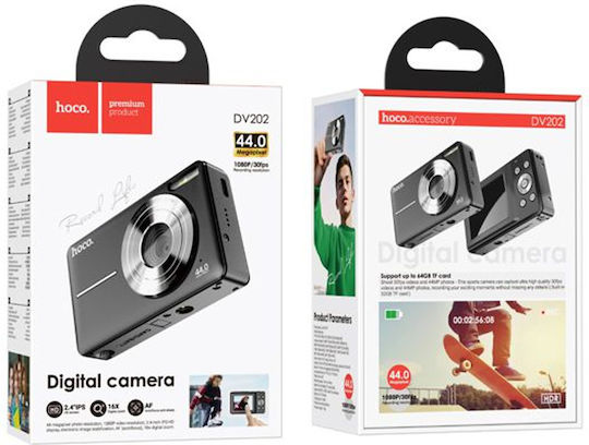 Hoco DV202 Compact Φωτογραφική Μηχανή 44MP Μαύρη