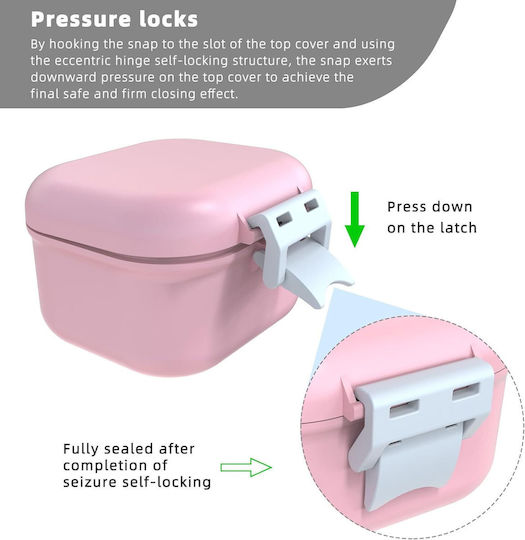 Waterproof Bathroom Case for Dentures & Braces Filter Pink