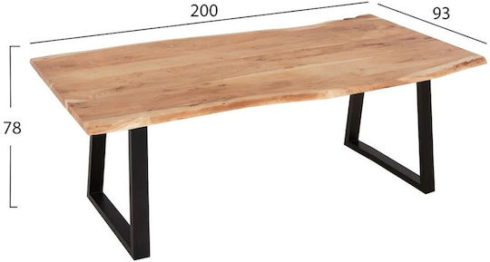 Montana Solid Acacia Wood Dining Table 200x93x78cm