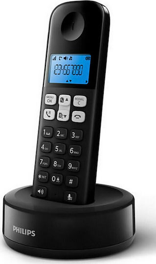 Philips D161 Ασύρματο Τηλέφωνο με Ελληνικό Μενού Μαύρο