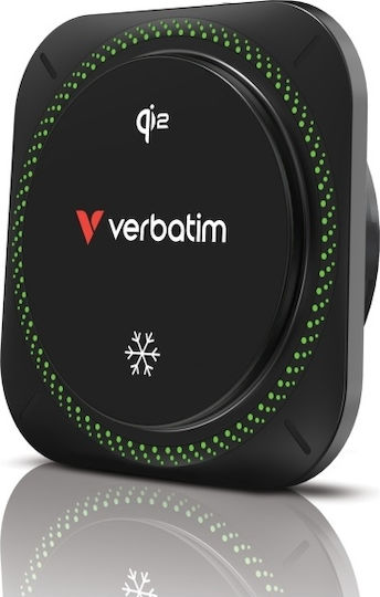 Verbatim Drive Qi2 15w Rgb Βάση Κινητού Αυτοκινήτου με Ρυθμιζόμενα Άγκιστρα και Ασύρματη Φόρτιση Μαύρη