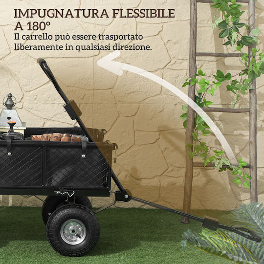 Καρότσι Κήπου Μεταλλικό Τετράτροχο 114lt 25x25x54εκ.