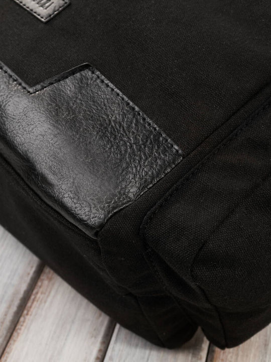 Rucsac Negru pentru Bărbați Școală A4 Laptop Rucsac de Călătorie Vegan Paolo Peruzzi