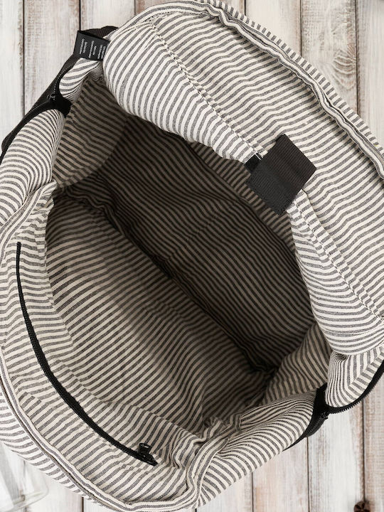 Rucsac școlar pentru bărbați negru A4 laptop călătorie muncă vegan E-22-bl