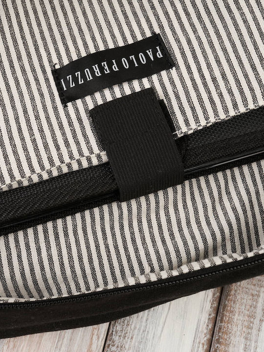 Rucsac școlar pentru bărbați negru A4 laptop călătorie muncă vegan E-22-bl