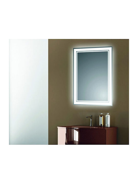 Inter Ceramic Icl 1794 Mirror Bathroom Led Lighting Touch Screen Clock Temperature Indicator Anti-fog System